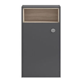 Coast 600mm WC Unit with Open Shelf - Grey Gloss/Driftwood Medium Image