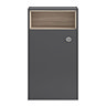 Coast 600mm WC Unit with Open Shelf - Grey Gloss/Driftwood Large Image