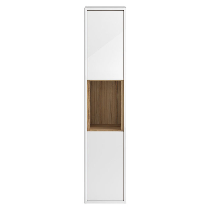 Coast Wall Hung Tall Unit - Gloss White/Coco Bolo Large Image