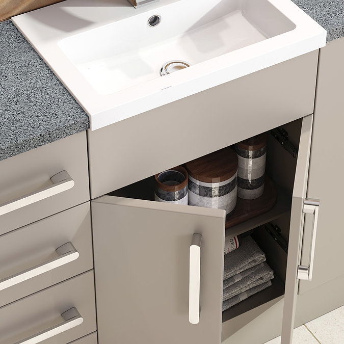 Balterley Estelle 400mm Vanity Base Cabinet - Stone Grey Standard Large Image