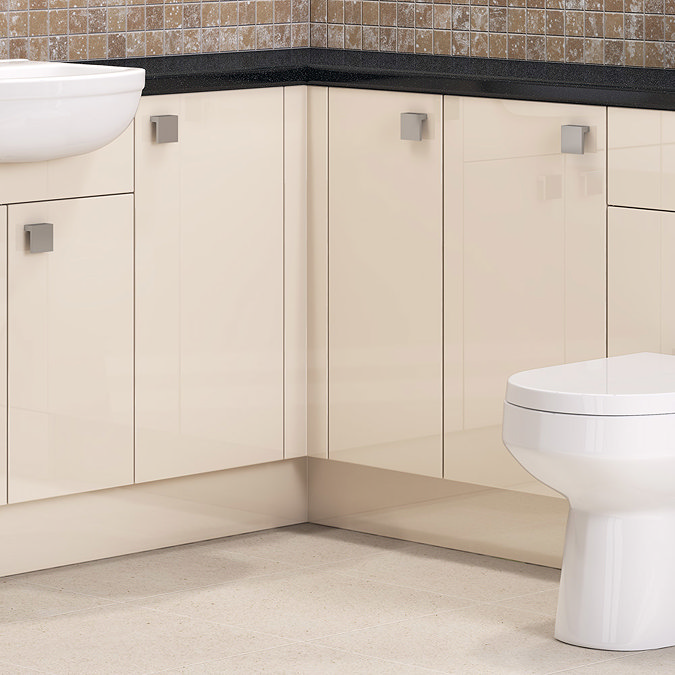 Balterley Luna 600mm Corner Base Cabinet - Gloss Oyster Feature Large Image