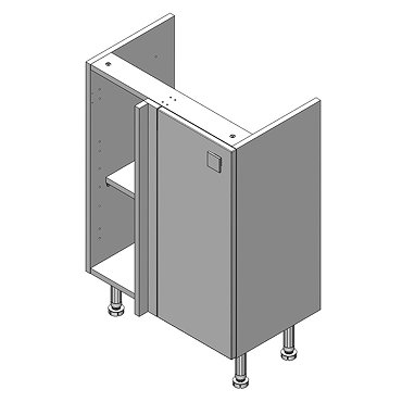 Balterley Luna 600mm Corner Base Cabinet - Gloss Oyster Profile Large Image