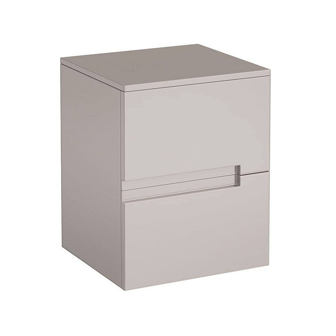 Urban 400mm Wall Hung Side 2 Drawer Unit - Cashmere Large Image