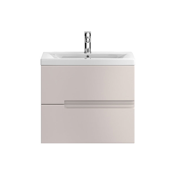 Urban 600mm Wall Hung 2 Drawer Unit with Basin - Cashmere Large Image
