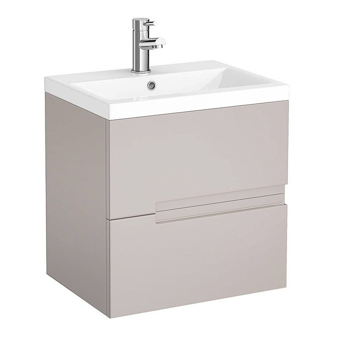 Urban Compact 500mm Wall Hung Vanity Unit - Cashmere Large Image