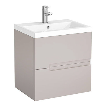 Urban Compact 500mm Wall Hung Vanity Unit - Cashmere  Feature Large Image