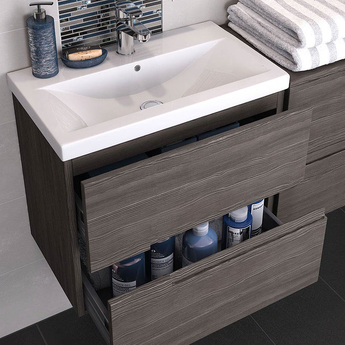 Urban Compact 500mm Wall Hung Vanity Unit - Grey Avola  Profile Large Image