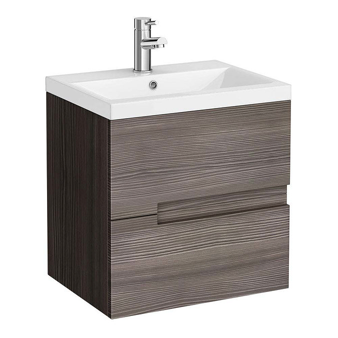 Urban Compact 500mm Wall Hung Vanity Unit - Grey Avola Large Image