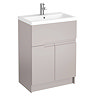 Urban Compact 600mm Floorstanding Vanity Unit - Cashmere Large Image