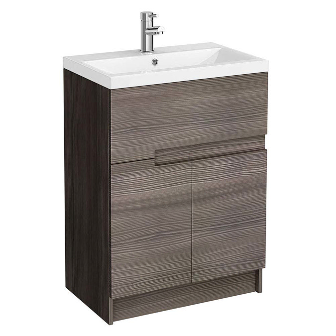 Urban Compact 600mm Floorstanding Vanity Unit - Grey Avola Large Image