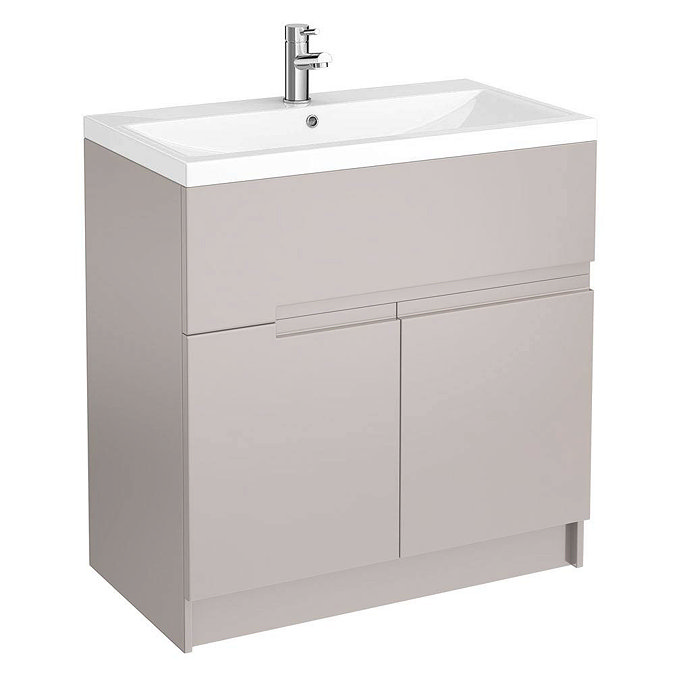 Urban Compact 800mm Floorstanding Vanity Unit - Cashmere Large Image