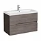 Urban Compact 800mm Wall Hung 2 Drawer Vanity Unit - Grey Avola Large Image