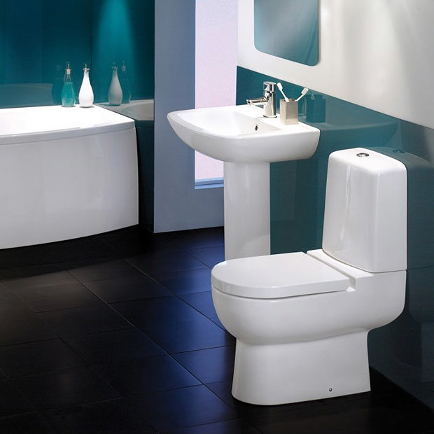 Balterley Vogue Open Back Close Coupled Toilet & Soft Close Seat at
