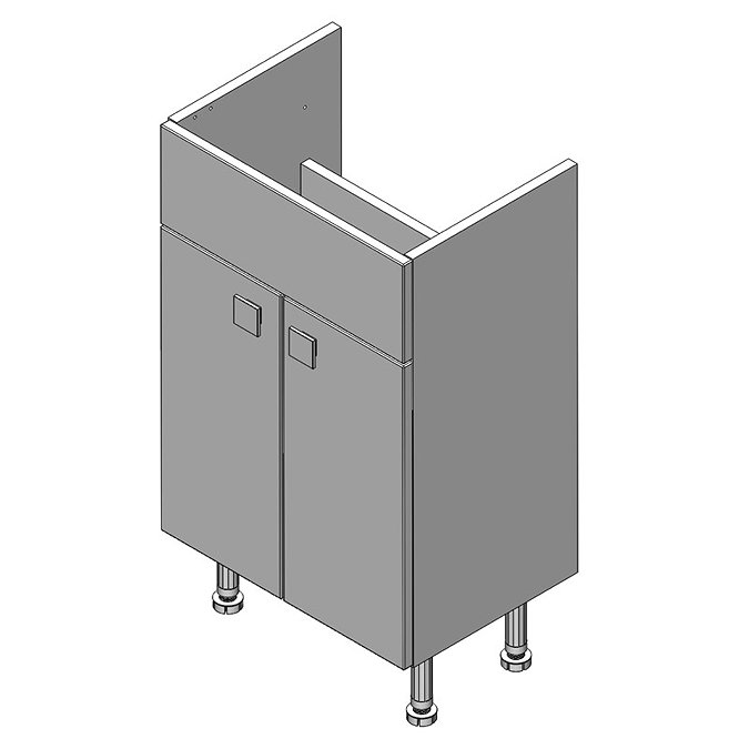 Balterley Zahra 500mm Vanity Base Cabinet - White Gloss Large Image