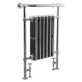 Bampton Traditional 960 x 675mm Heated Towel Radiator - Chrome Large Image