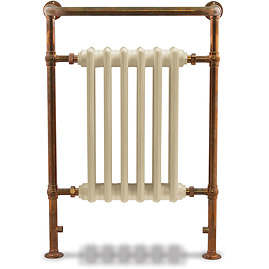 Bampton Traditional Copper 960 x 675mm Heated Towel Radiator Large Image