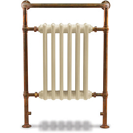 Bampton Traditional Copper 960 x 675mm Heated Towel Radiator Large Image