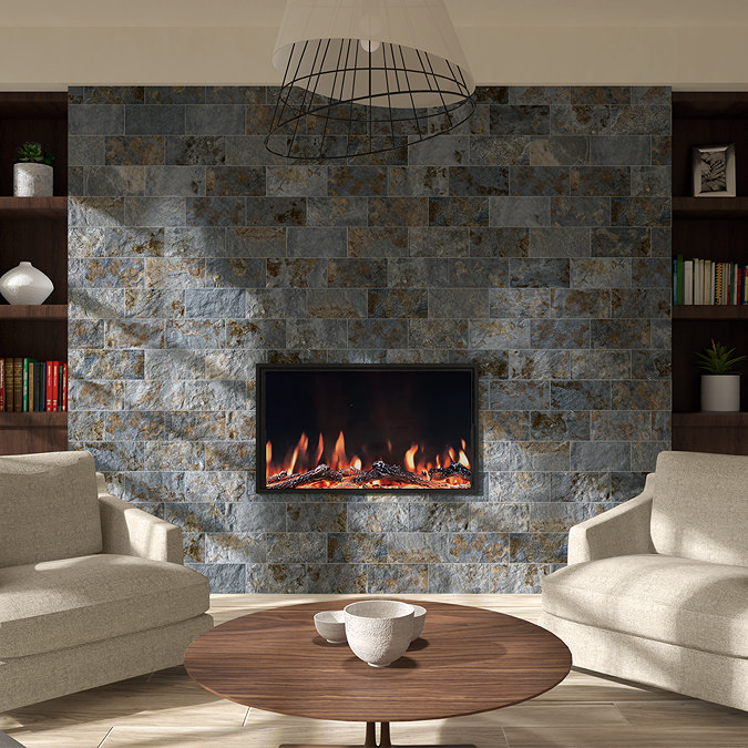 Barisan Grey Textured Stone Effect Tiles - 150 x 300mm