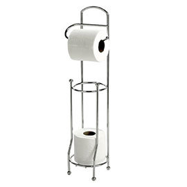 Basic Freestanding Toilet Roll Holder & Spare Roll Holder Medium Image