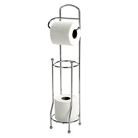 Basic Freestanding Toilet Roll Holder & Spare Roll Holder Large Image