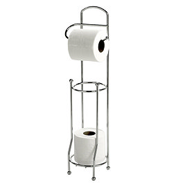 Basic Freestanding Toilet Roll Holder & Spare Roll Holder Large Image