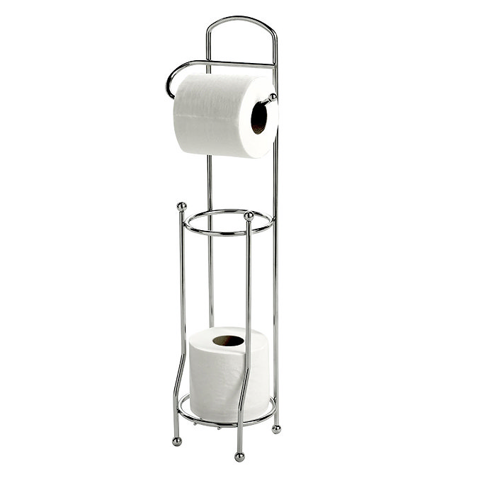 Basic Freestanding Toilet Roll Holder & Spare Roll Holder Large Image