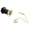 Ultra Basin Waste with Plastic Body, Brass Plug & Chain - Antique Gold Large Image