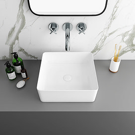 Square countertop basin