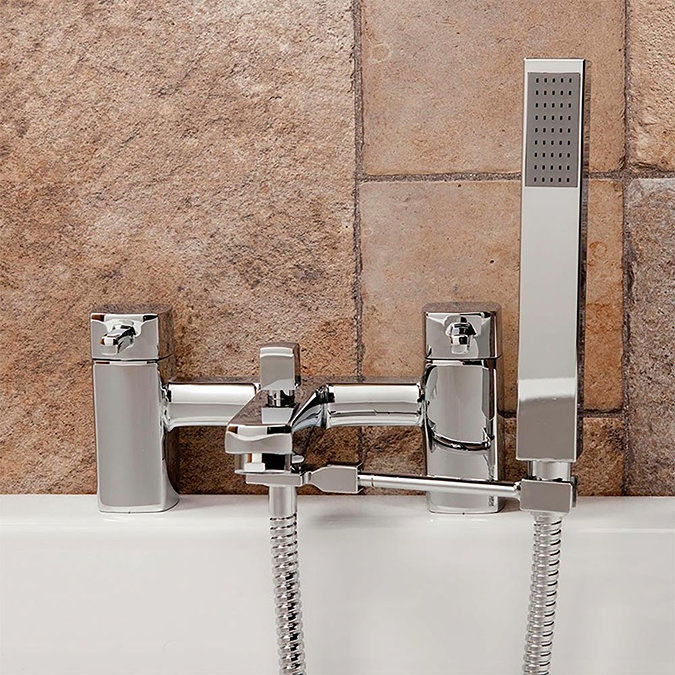 Square Bath Shower Mixer Handset Holder Arm  Standard Large Image