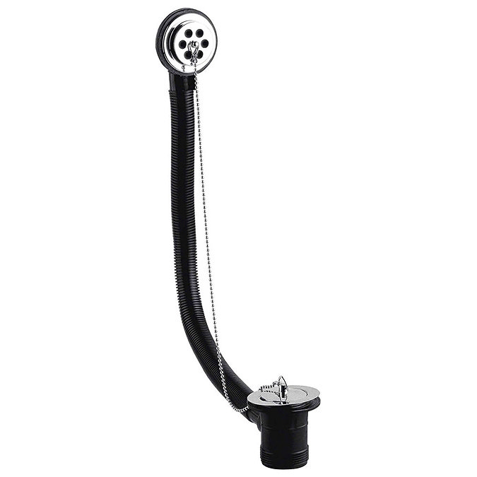 Nuie Bath Waste & Overflow with Brass Plug & Ball Chain - Chrome - E396 Large Image