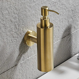 Brushed brass soap dispenser