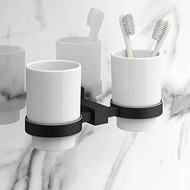 Black toothbrush holder
