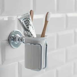Chrome toothbrush holder