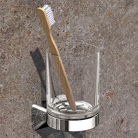 Glass toothbrush holder