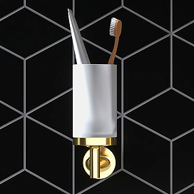 Gold toothbrush holders