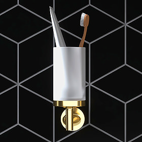 Gold toothbrush holders