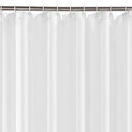 White shower curtain