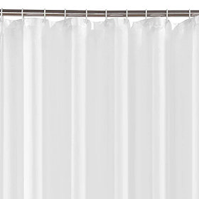 White shower curtain