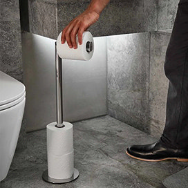 Stainless steel toilet roll holder