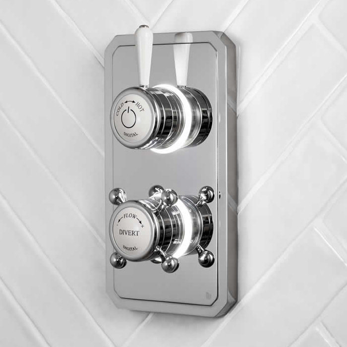 Bathroom Brands Classic 1910 Dual Outlet Digital Shower Valve (Bath/Shower)  Profile Large Image