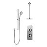 Bathroom Brands Contemporary 2025 Dual Outlet Digital Shower Set with Ceiling Arm, Slide Bar + Round