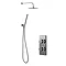 Bathroom Brands Contemporary 2025 Dual Outlet Digital Shower Set with Wall Arm, Shower Kit + Round F