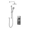 Bathroom Brands Contemporary 2025 Dual Outlet Digital Shower Set with Wall Arm, Slide Bar + Round Fi