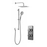 Bathroom Brands Contemporary 2025 Dual Outlet Digital Shower Set with Wall Arm, Slide Bar + Square F
