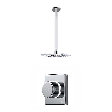 Bathroom Brands Contemporary 2025 Single Outlet Digital Shower Set with Ceiling Arm + Square Fixed H