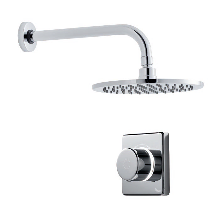Bathroom Brands Contemporary 2025 Single Outlet Digital Shower Set with Wall Arm + Round Fixed Head