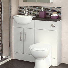 Hudson Reed Gloss White Compact Fitted Bathroom Furniture