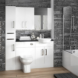 Hudson Reed Gloss White Full Depth Fitted Bathroom Furniture