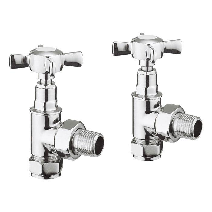 Bauhaus Belle Chrome Angled Radiator Valves - RADVA3C Large Image