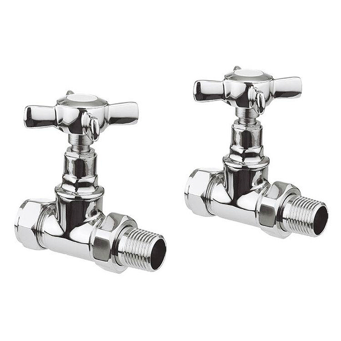 Bauhaus Belle Chrome Straight Radiator Valves - RADVS3C Large Image